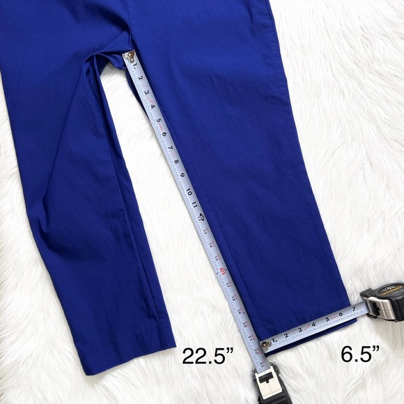 SOLD-Chico’s So Slimming Blue Elastic Waist Pull On Cropped Skinny Pants Size 10 - Picture 8 of 8